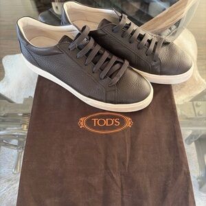 Tod's Men's Dark Gray Leather Sneakers